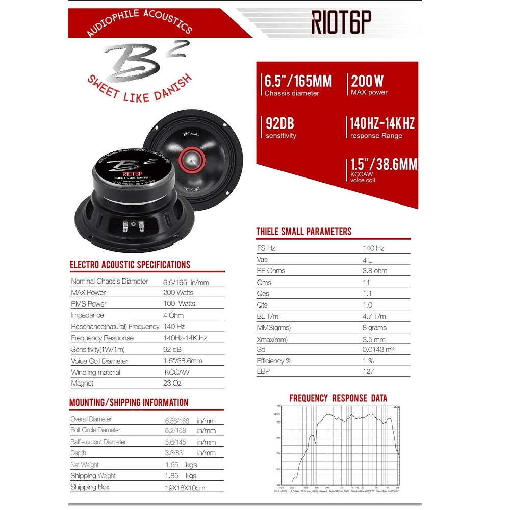 B² Audio RIOT6P - 16.5cm
