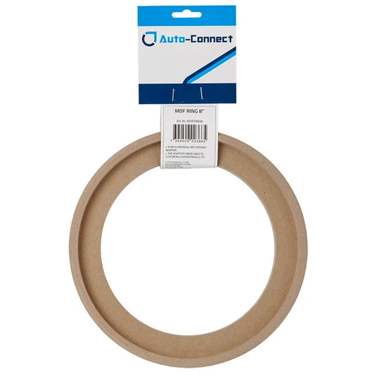 Auto-Connect 8" MDF-Holzring (20 cm) als universeller Lautsprecheradapter mit Etikett