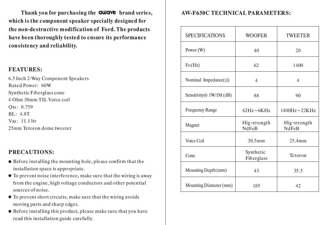 AWAVE AWF650C Ford 2-Wege