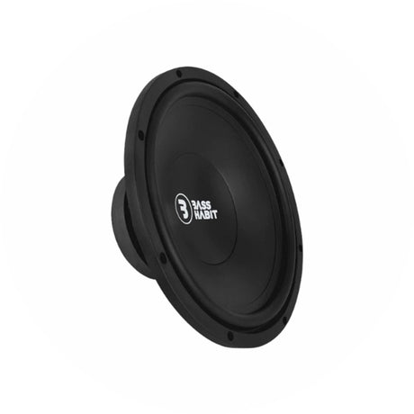 Bass Habit PL300 Subwoofer, schwarze Sicke, Ansicht von schräg vorne
