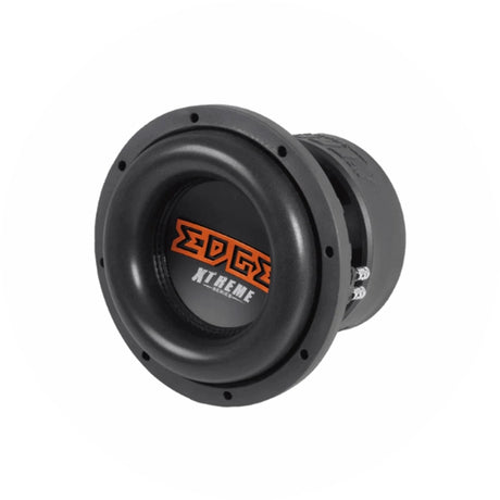 Edge Xtreme Series Subwoofer, orange Logo, Ansicht von schräg vorne