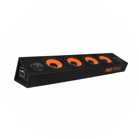 GAS Audio Mad PB1-40 Soundbar mit vier orangefarbenen Lautsprechern