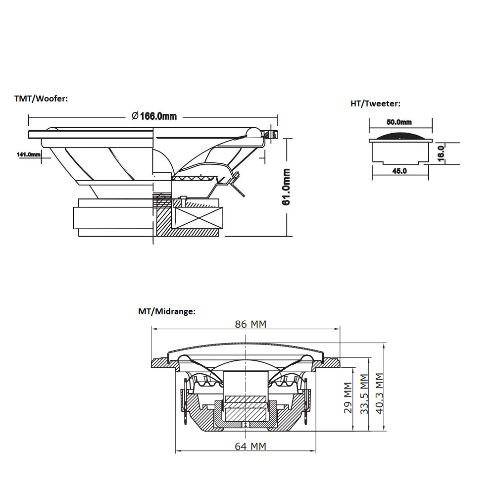 B² Audio RIOT63 - 16.5cm 3-Wege