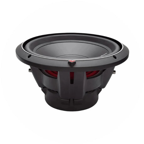 Rockford Fosgate Subwoofer mit rotem Korb, Ansicht von schräg vorne